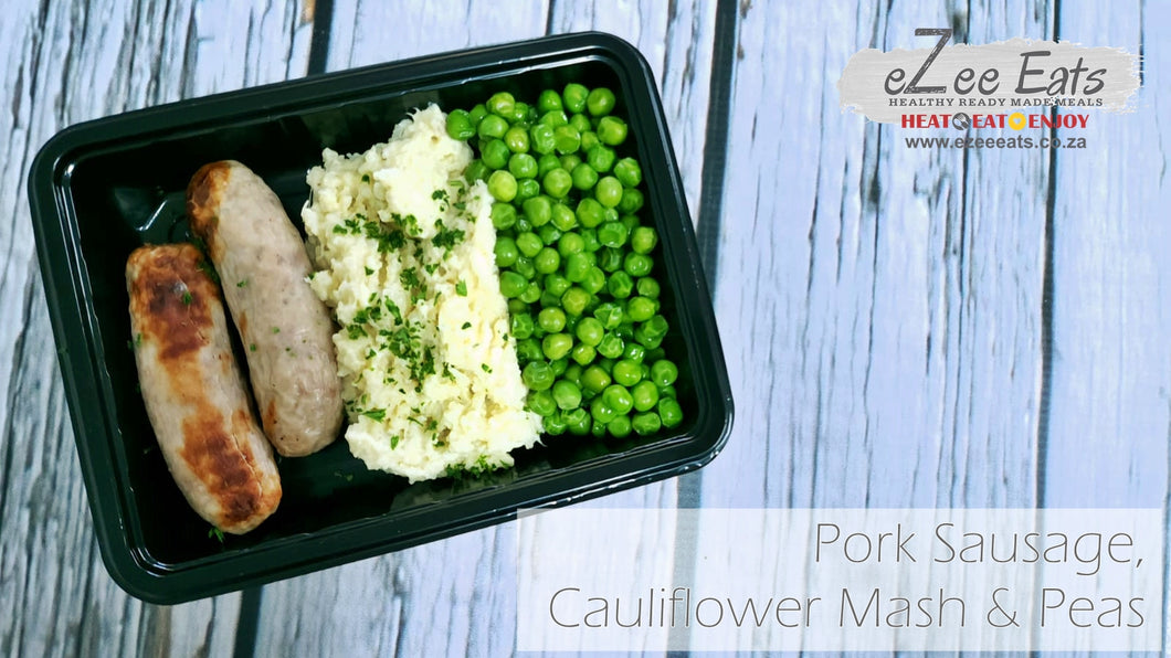 LC Pork Sausage, Cauliflower Mash & Green Peas